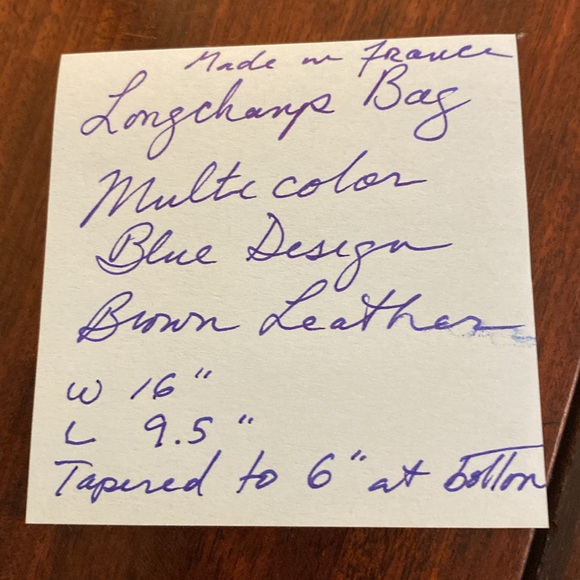 Longchamp Blue & White Geometric La Pliage Shoulder Bag - Picture 8 of 8